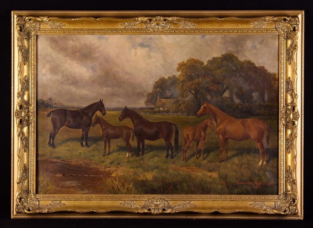 Frederick Albert Clark comparable auction result: frederick albert clark 1869 1954 an early 20th century oil on canvas landscape with horses foa