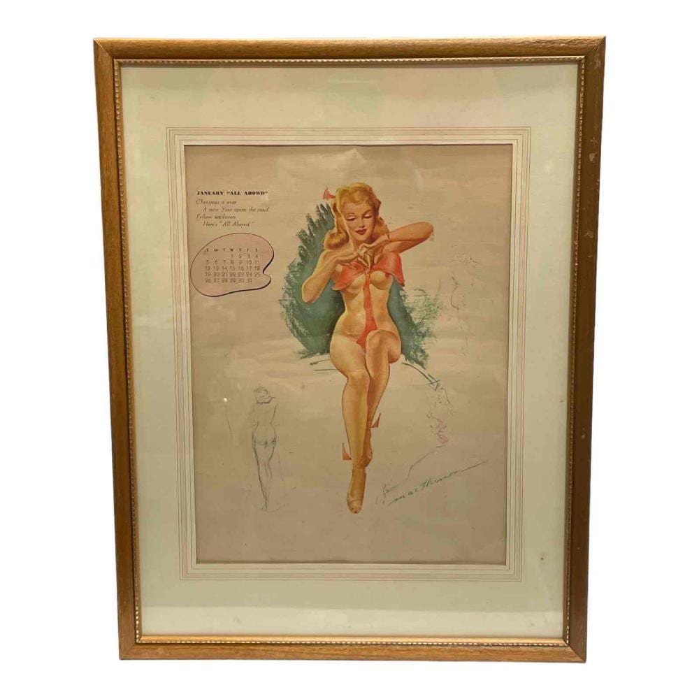 Earl MacPherson comparable auction result: earl macpherson framed calendar page