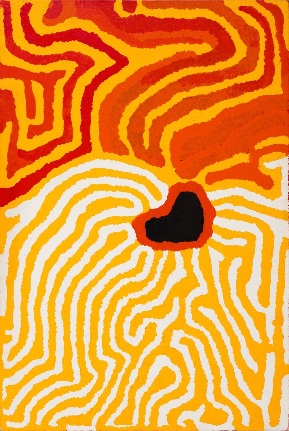 Lucy Yukenbarri Napanangka comparable auction result: lucy yukenbarri napanangka marparr rockhole 1999
