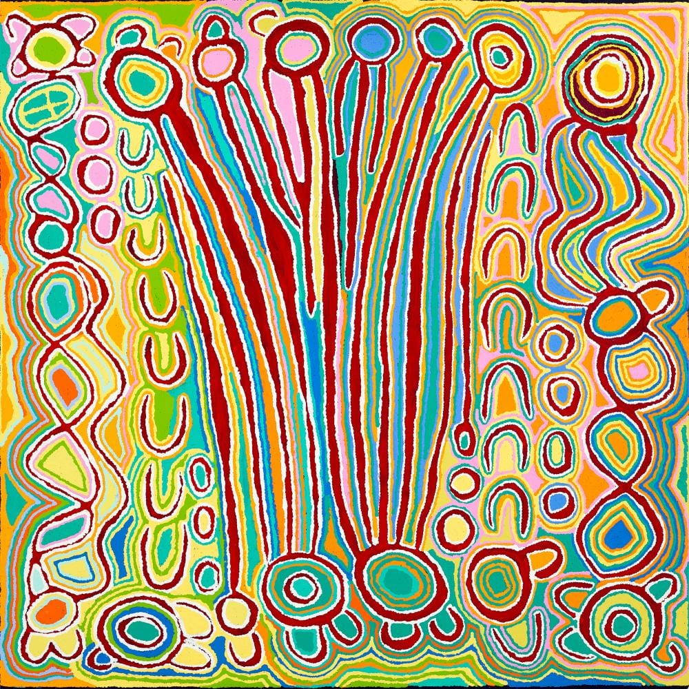 Judy Napangardi Watson comparable auction result: judy napangardi watson mina mina jukurrpa 2015
