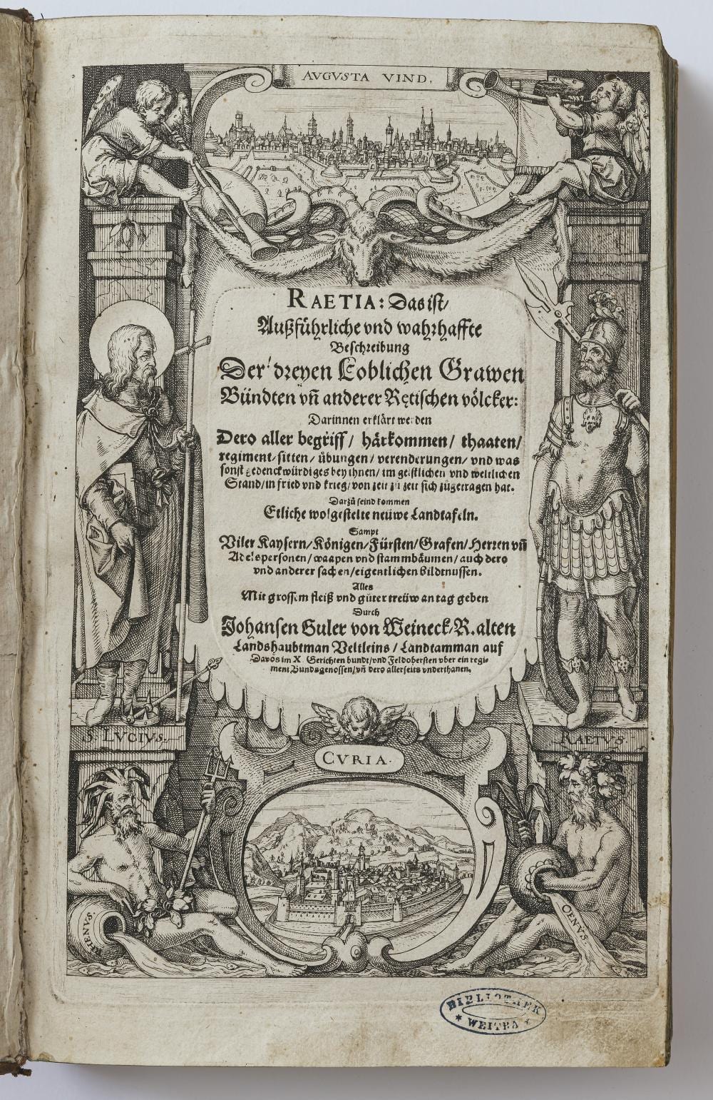 Frank Kirchbach comparable auction result: johann johannes guler von weineck raetia das ist ausf hrliche und wahrhaffte beschreibung der dreyen loblichen grawen b ndten und anderer retischen v lcker
