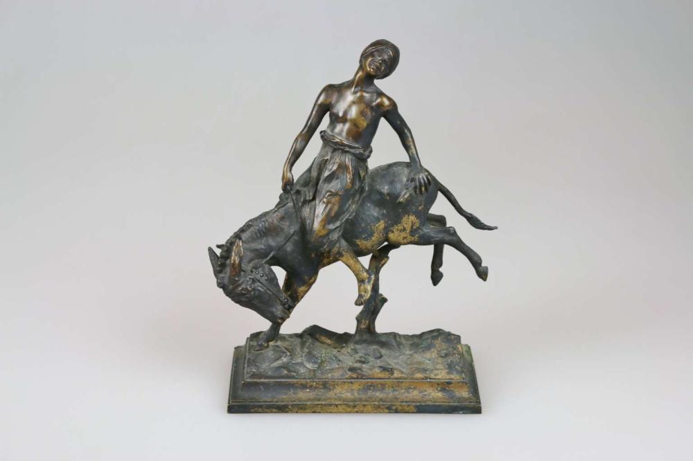 Paul Aichele comparable auction result: paul aichele 1859 1910 24 arabischer junge auf bockigem esel 1898 bronze