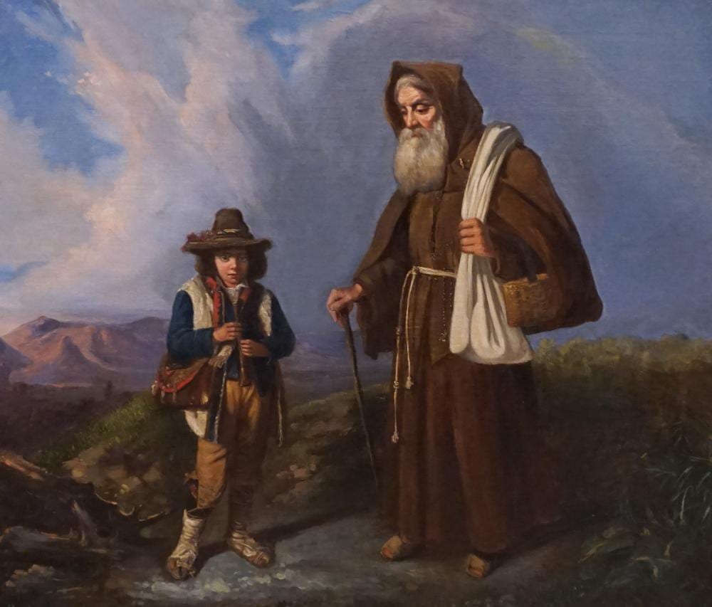 Penry Williams comparable auction result: penry williams british 1802 1885 two travelers in a landscape oil on canvas frame 36 x 40 in 91 4 x 101 6 cm