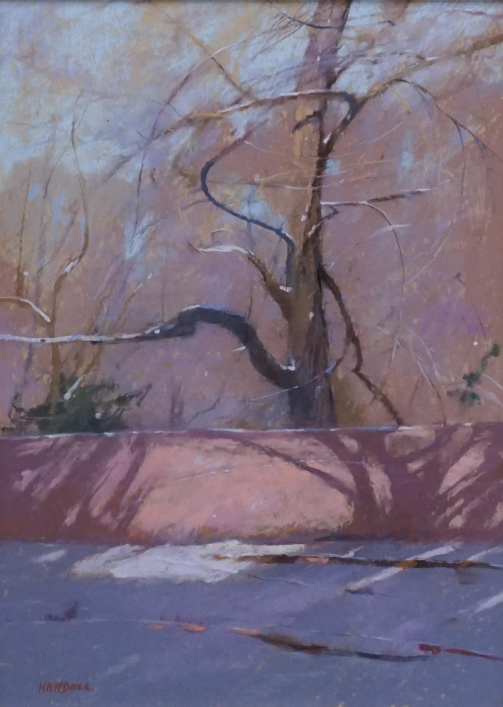 Albert Handell comparable auction result: albert handell american b 1937 winter landscape street scene pastel on paper signed l l frame 26 1 2 x 21 1 4 in 67 3 x 54 cm