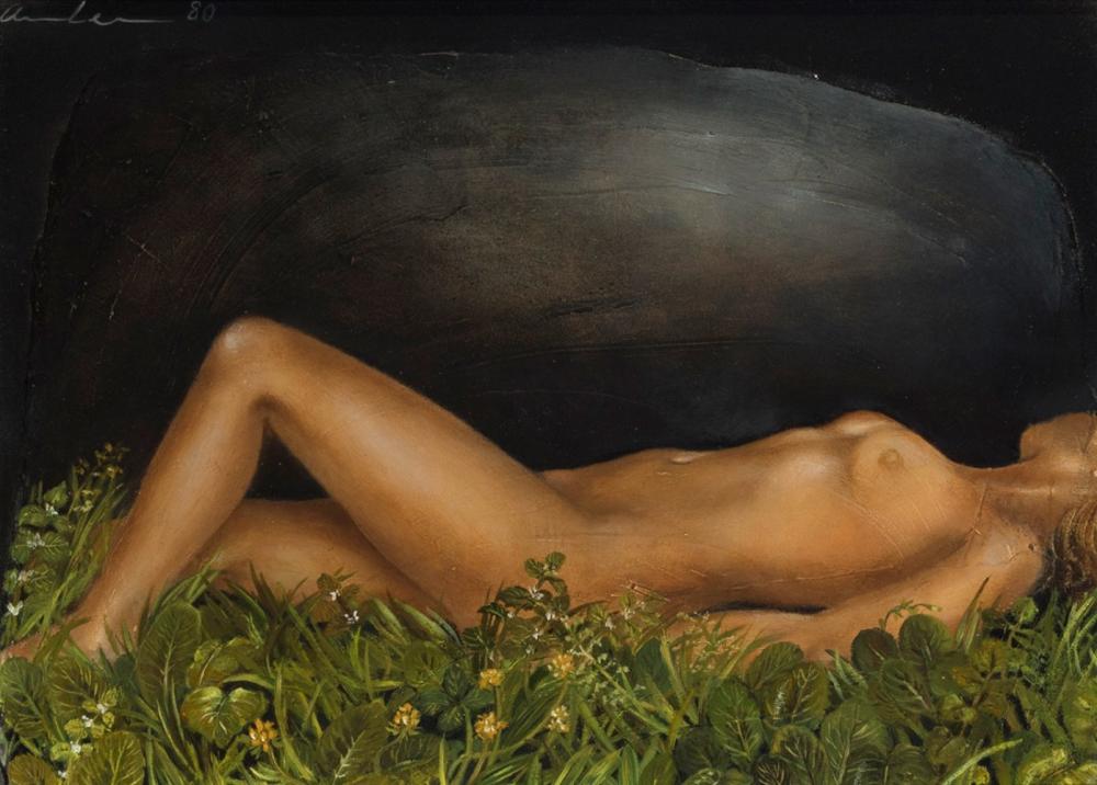 Ana Lentsch comparable auction result: anna lentsch belgium 1943 nude on the grass 1980 oil on canvas signed in the upper left corner