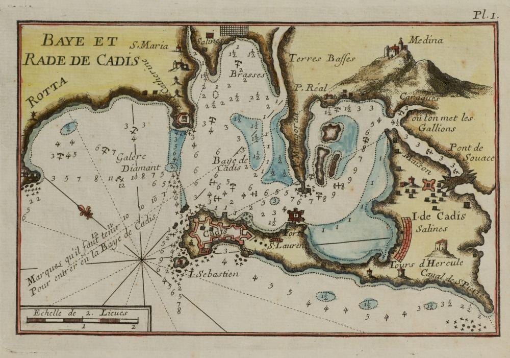 Joseph Roux comparable auction result: joseph roux 1725 1793 c diz nautical chart of the bay and roadstead or natural port