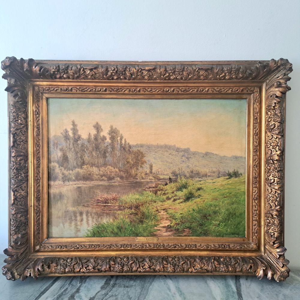 Gabriel Mathieu comparable auction result: gabriel mathieu 1843 1921 promeneuses au bord de l eau huile sur toile sign en bas droite