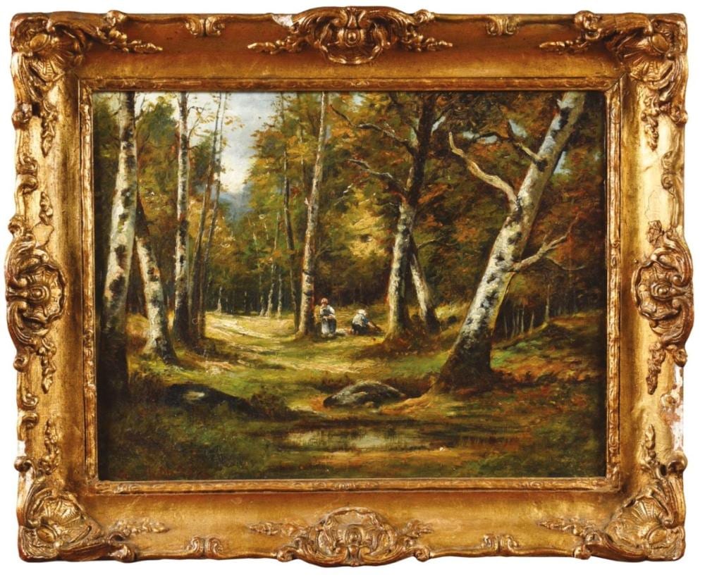 camille magnus 1850 femmes en sous bois huile sur toile sign en bas gauche 42 x 52 · Osenat · 2023-06-18 Camille Magnus comparable auction result: camille magnus 1850 femmes en sous bois huile sur toile sign en bas gauche 42 x 52