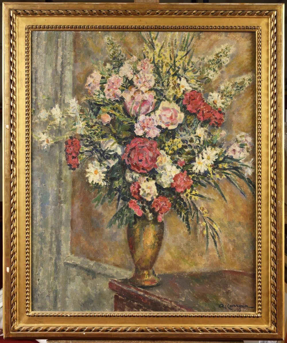 Augustin Carrera comparable auction result: augustin carrera 1878 1952 nature morte au bouquet de fleurs huile sur toile sign en bas