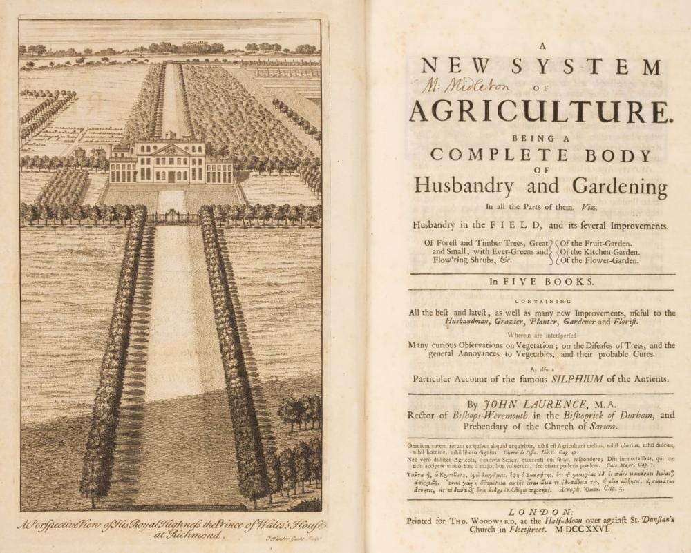Laurence (1958) comparable auction result: laurence john a new system of agriculture being a complete body of husbandry and gardening