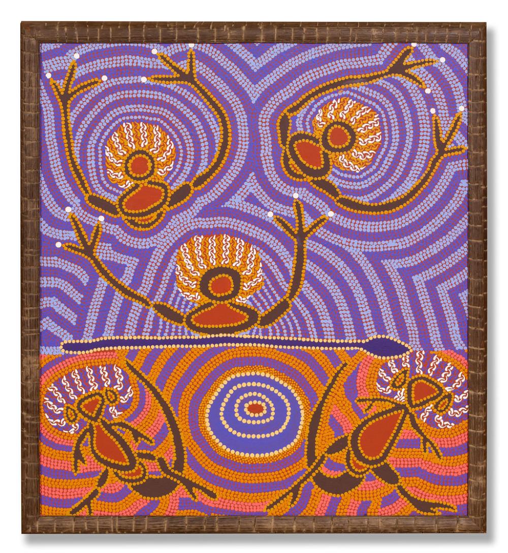 Linda Syddick Napaltjarri comparable auction result: linda syddick napaltjarri c1937 jumping for joy