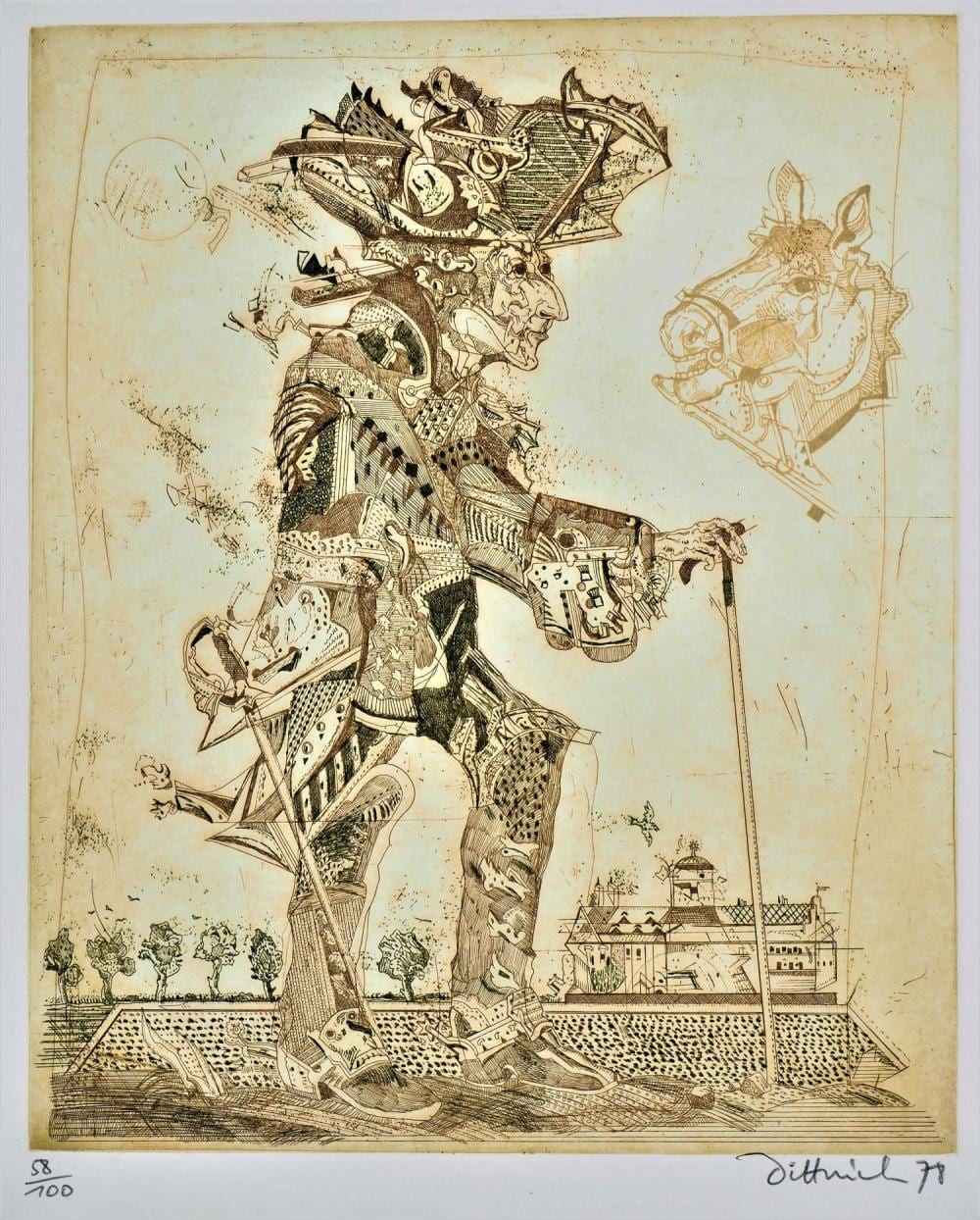 Simon Dittrich comparable auction result: simon dittrich 1940 teplitz sch nau today czech republic frederick the great etching