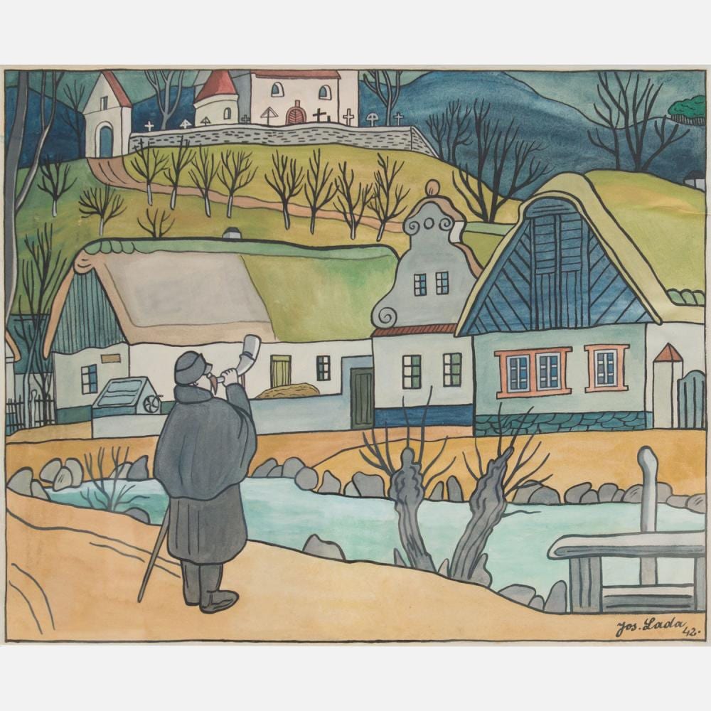 Josef Lada comparable auction result: josef lada 1887 1957 attributed