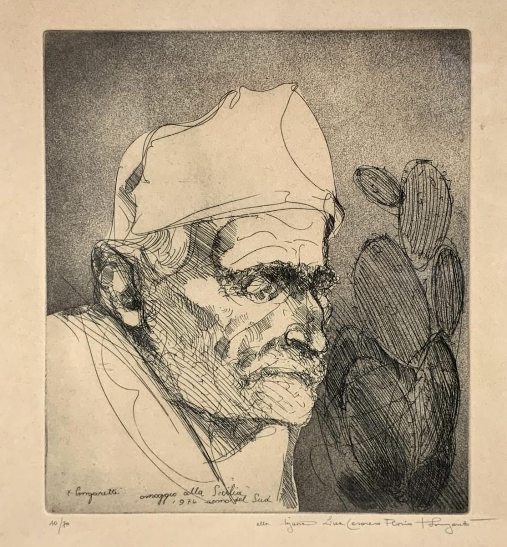 Trento Longaretti comparable auction result: trento longaretti treviglio 1916 bergamo 2017 sicilian face 1974