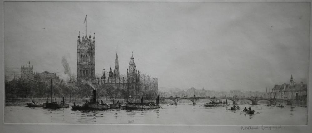 rowland langmaid 1897 1956 the houses of parliament and westminster bridge etching · Andrew Smith & Son · 2023-06-14 Rowland Langmaid comparable auction result: rowland langmaid 1897 1956 the houses of parliament and westminster bridge etching