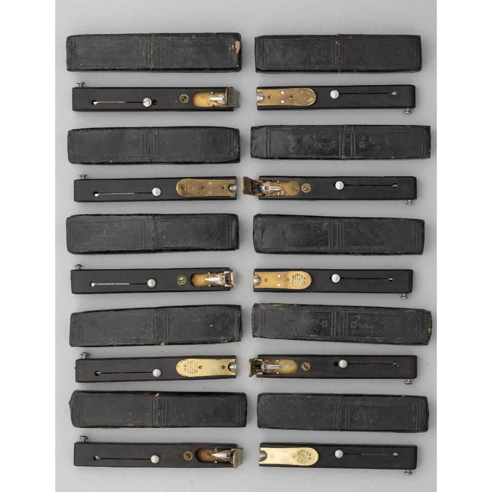 TEN JOSEPH RODGERS PATENT QUILL MACHINES, LATE 19TH/EARLY 20TH CENTURY sold by Olympia Auctions, lot 633 — auction record photograph