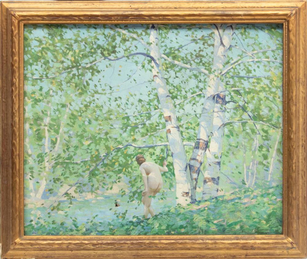 allen dean cochran american 1888 1971 oil on canvas nude near a stream h 24 5 w 29 7 · DuMouchelles · 2023-06-30 Allen Dean Cochran comparable auction result: allen dean cochran american 1888 1971 oil on canvas nude near a stream h 24 5 w 29 7