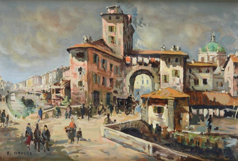 Achille Dovera comparable auction result: achille dovera milano 1838 1895 scorcio di citt