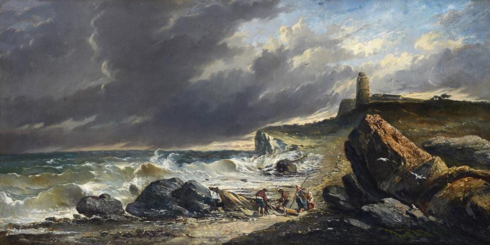 Achille Dovera comparable auction result: achille dovera milano 1838 1895 dopo la tempesta