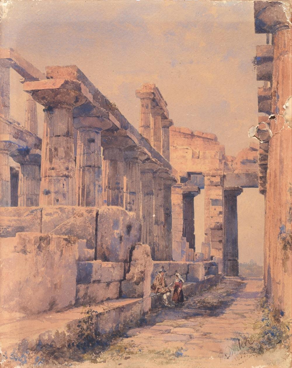 Teodoro Duclère comparable auction result: teodoro ducl re napoli 1816 1867 antiche rovine e figure