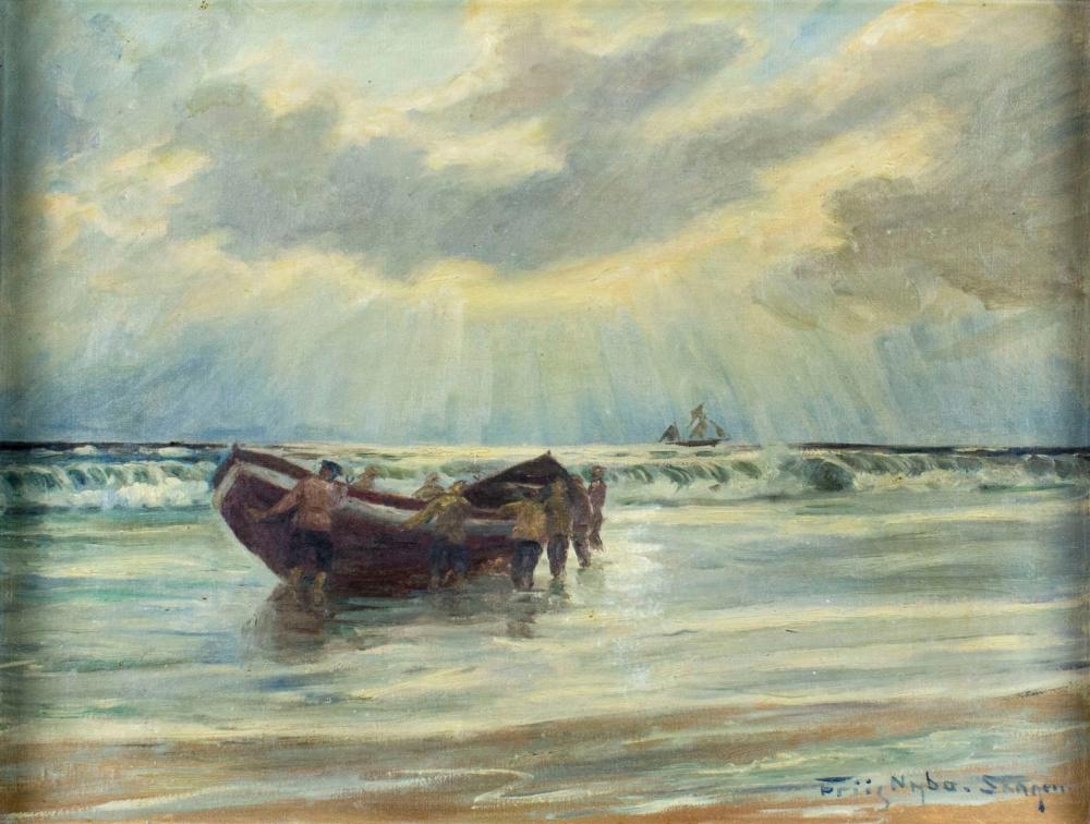 Poul Friis Nybo comparable auction result: paul friis nybo denmark 1869 1929 oil painting antique