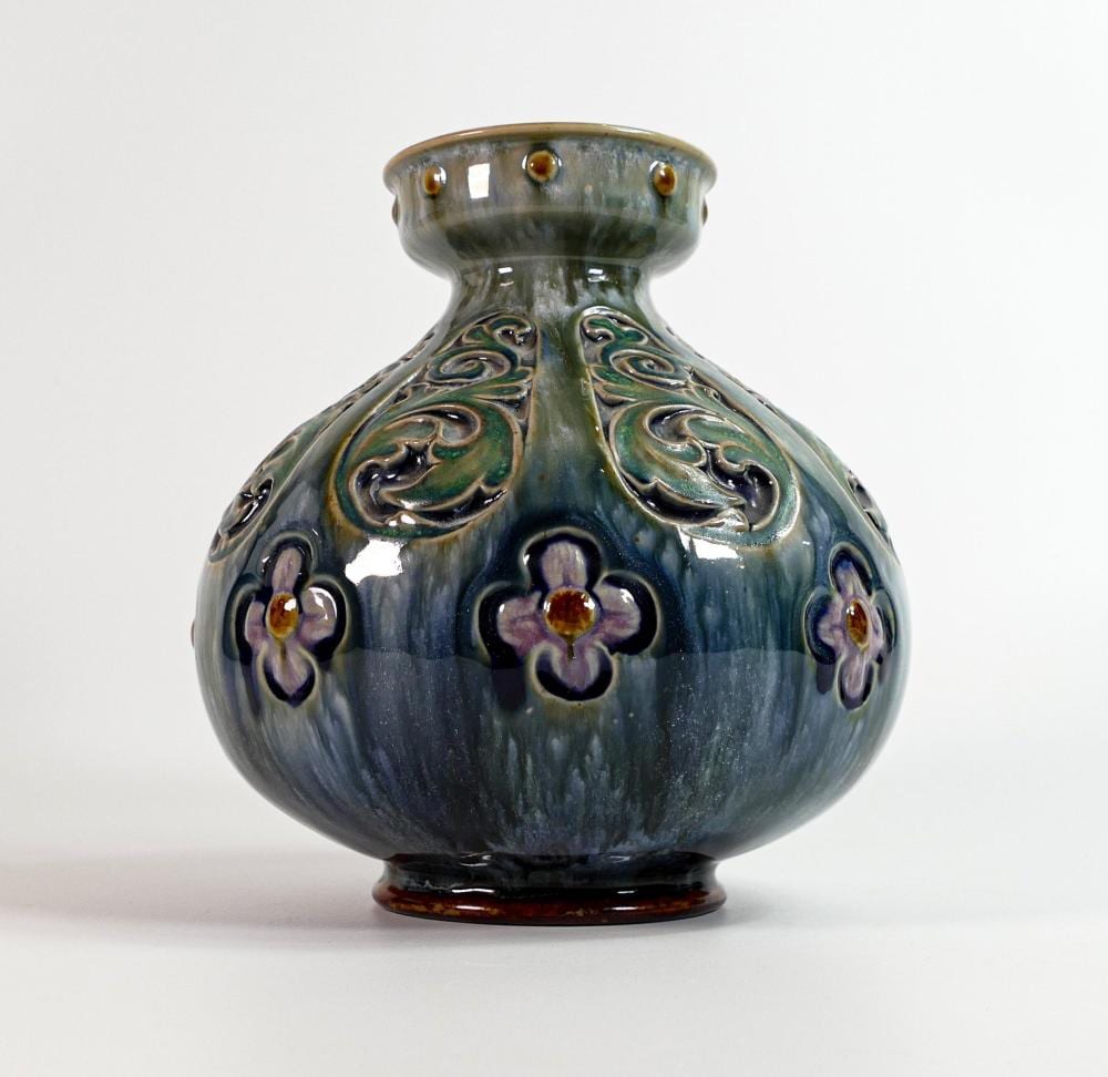 Frans Deutmann comparable auction result: royal doulton lambeth vase decorated incised floral leaf decoration by fr
