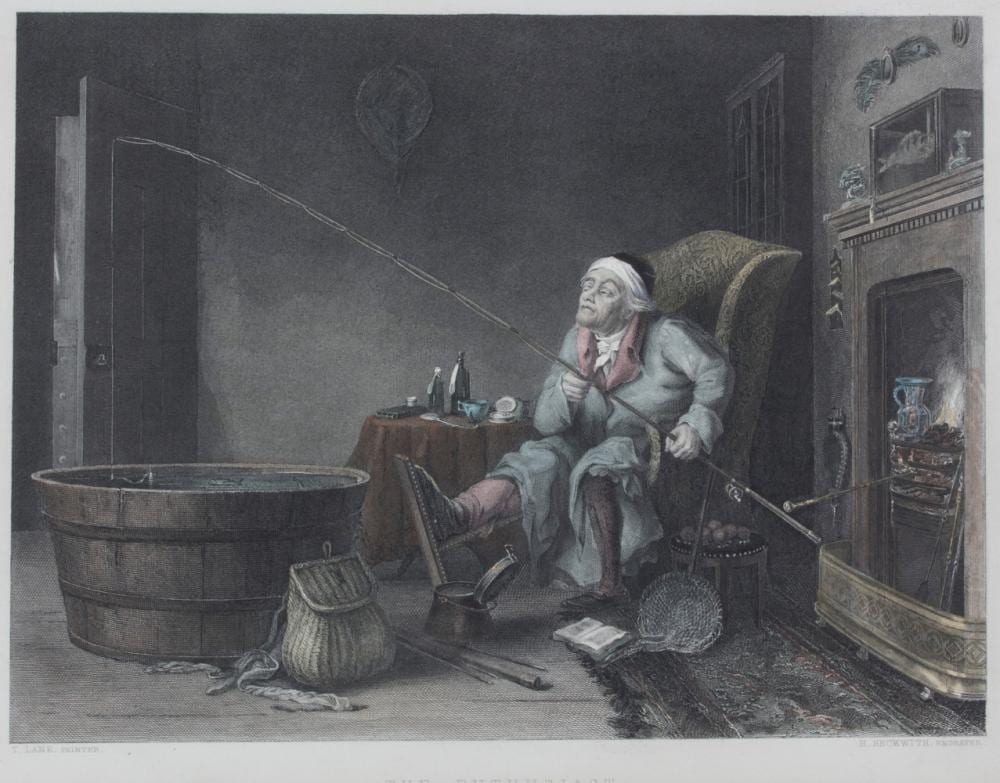 theodore lane 1800 1828 the enthusiast the gouty angler vor 1828 · Auktionshaus Schwab · 2023-07-03 Theodore Lane comparable auction result: theodore lane 1800 1828 the enthusiast the gouty angler vor 1828