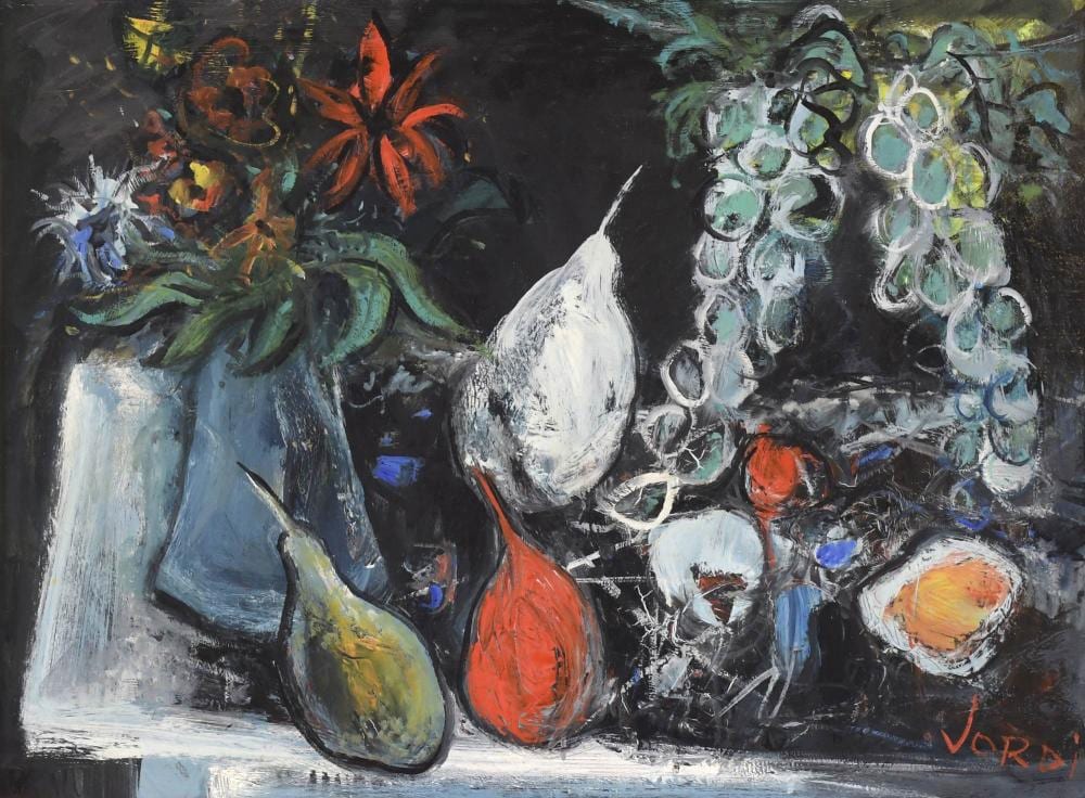 Jordi Mercadé Farrés comparable auction result: jordi mercad farr s 1923 2005 still life with fruits and flowers