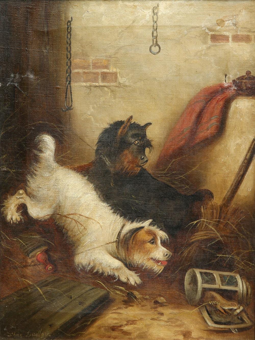Charles Dudley comparable auction result: charles dudley 1826 1909 a pair of pictures of terriers catching rats