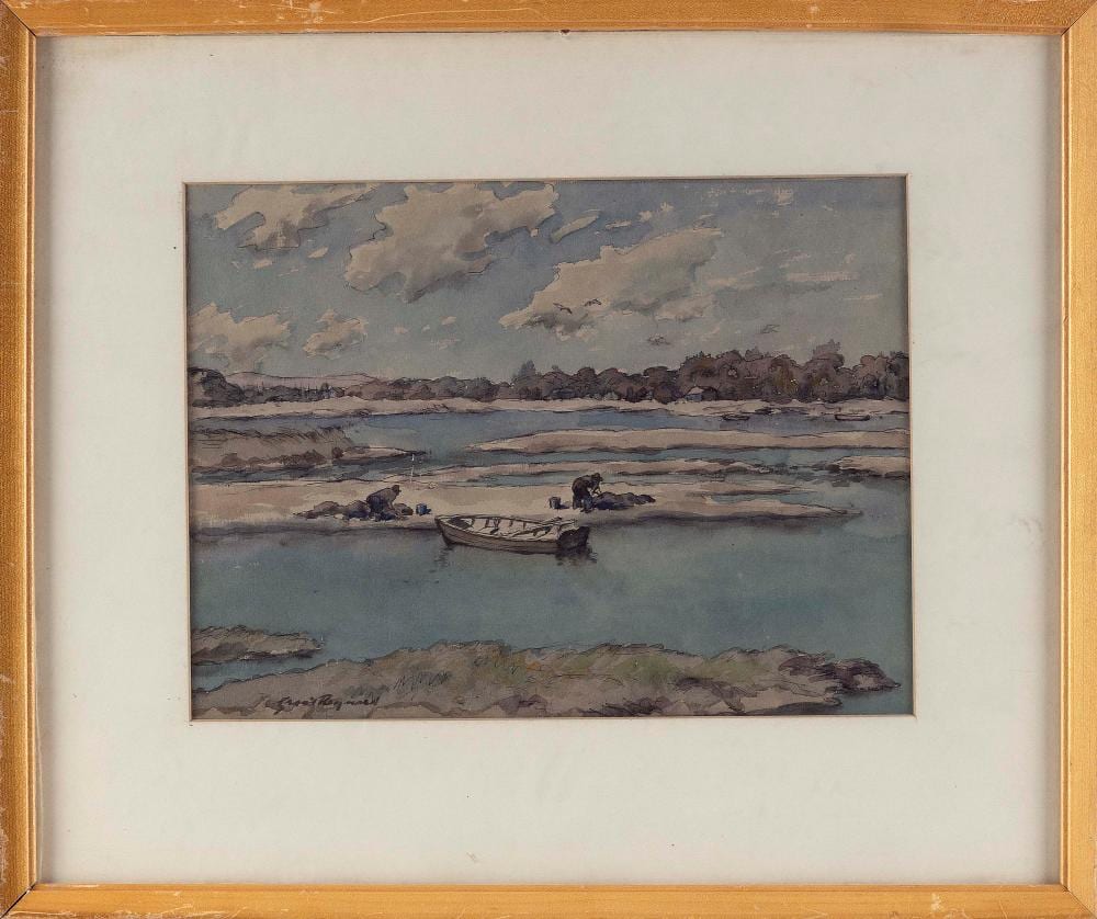 Grant Tyson Reynard comparable auction result: grant tyson reynard new jersey new york 1887 1968 clam diggers watercolor 9 x 12 sight framed 12 x 15