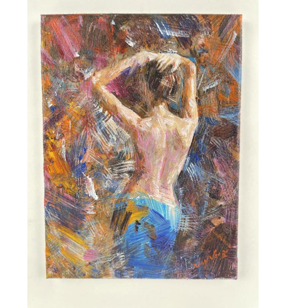 Jay Jung comparable auction result: jay jung oil on canvas dancing nude painting