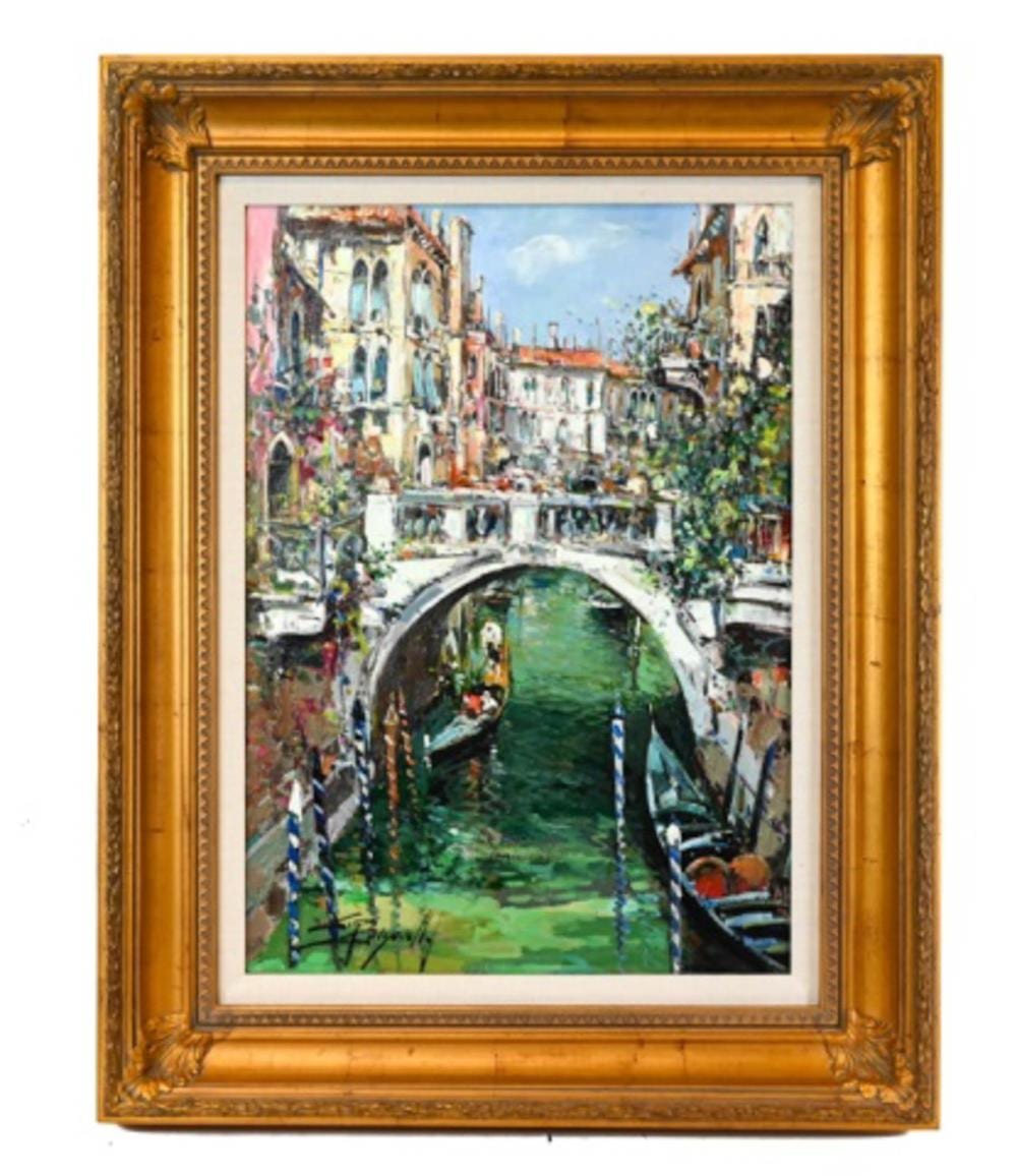 Ciro Canzanella comparable auction result: ciro canzanella oil painting of venice canals