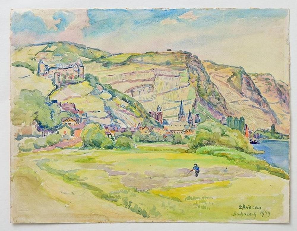 Elisabeth Andrae comparable auction result: elisabeth andrae aquarell bacharach watercolour