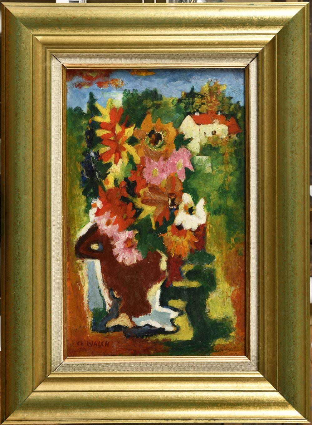 Charles Walch comparable auction result: charles walch 1896 1948 bouquet de fleurs et maison huile sur panneau