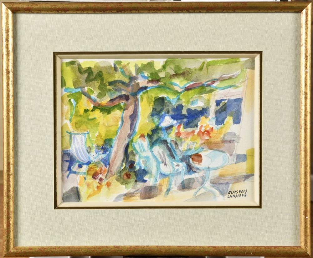 Jean Cluseau-Lanauve comparable auction result: jean cluseau lanauve 1914 1997 la terrasse au tilleul 1990 gouache s