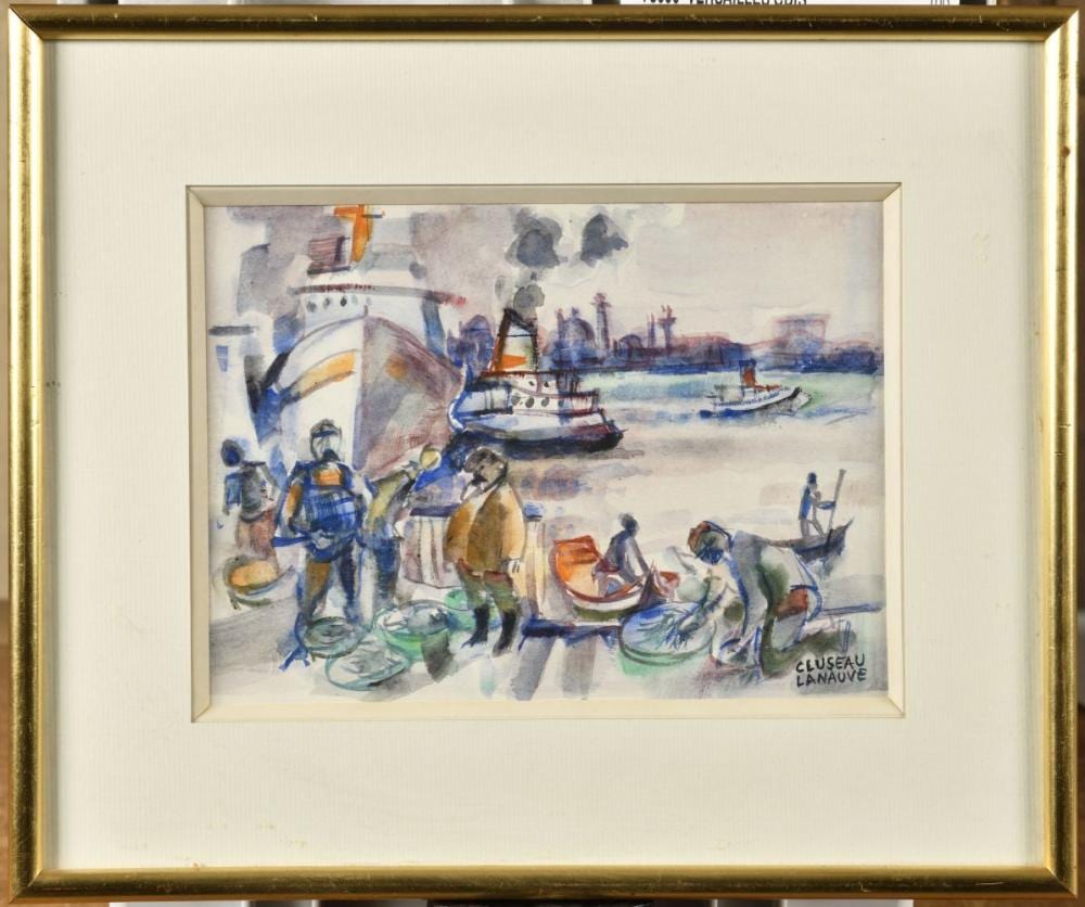 Jean Cluseau-Lanauve comparable auction result: jean cluseau lanauve 1914 1997 les p cheurs du bosphore istambul 1982