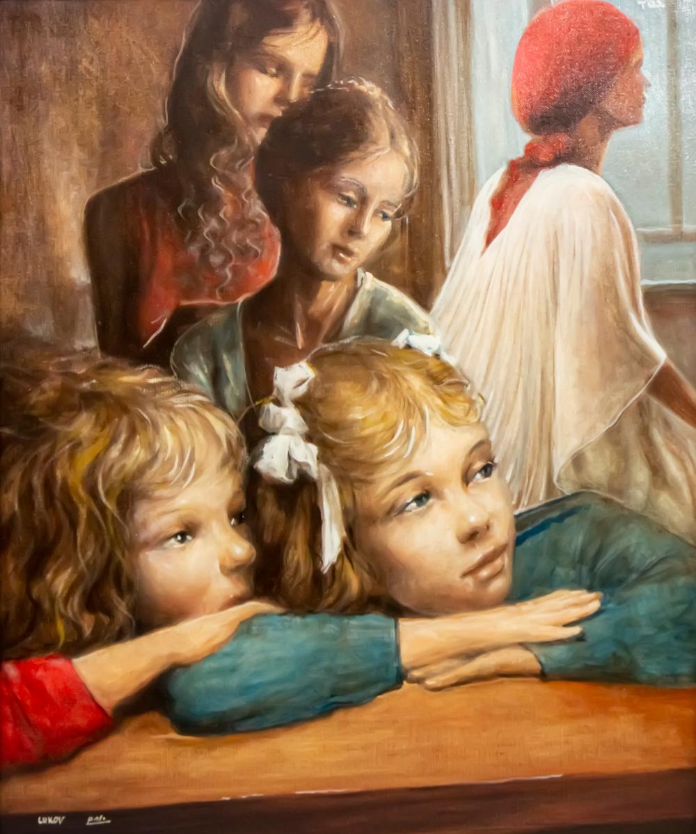 Yoram Lukov comparable auction result: yoram lukov b 1940 mother and daughters oil on canvas