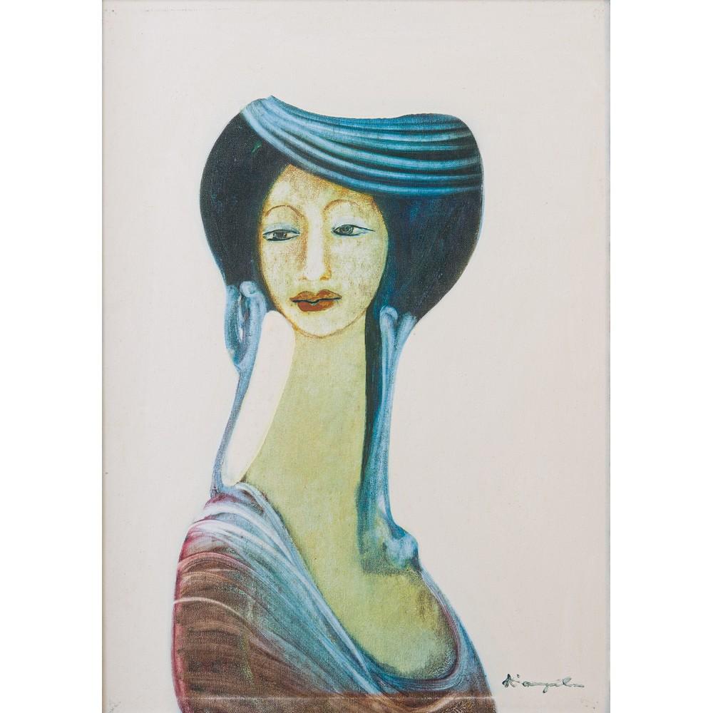Cesare D'Angelo comparable auction result: cesare d angelo figura femminile olio su tela