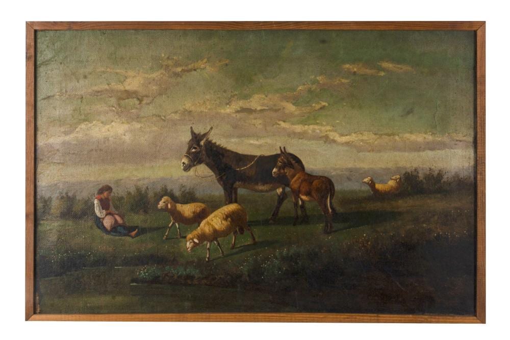 antonio milone attribuito a napoli 1834 napoli 1919 dipinto raffigurante paesaggio campestre con pastorella pecore e asini olio su tela cm 46x72 con cornice cm 50x76 · Gliubich Casa d'Aste · 2023-07-06 Antonio Milone comparable auction result: antonio milone attribuito a napoli 1834 napoli 1919 dipinto raffigurante paesaggio campestre con pastorella pecore e asini olio su tela cm 46x72 con cornice cm 50x76