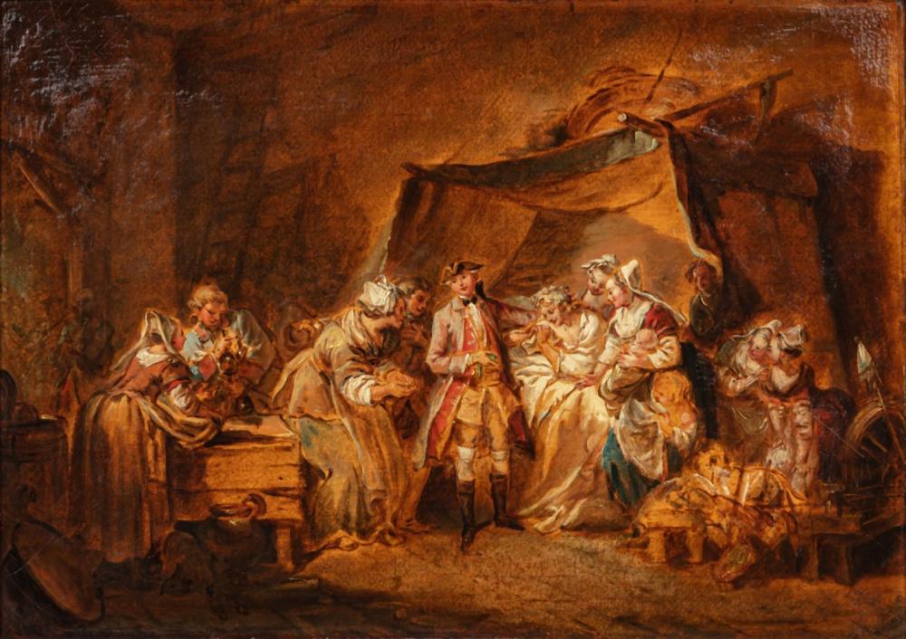 Étienne (1745) Aubry comparable auction result: sc ne de famille
