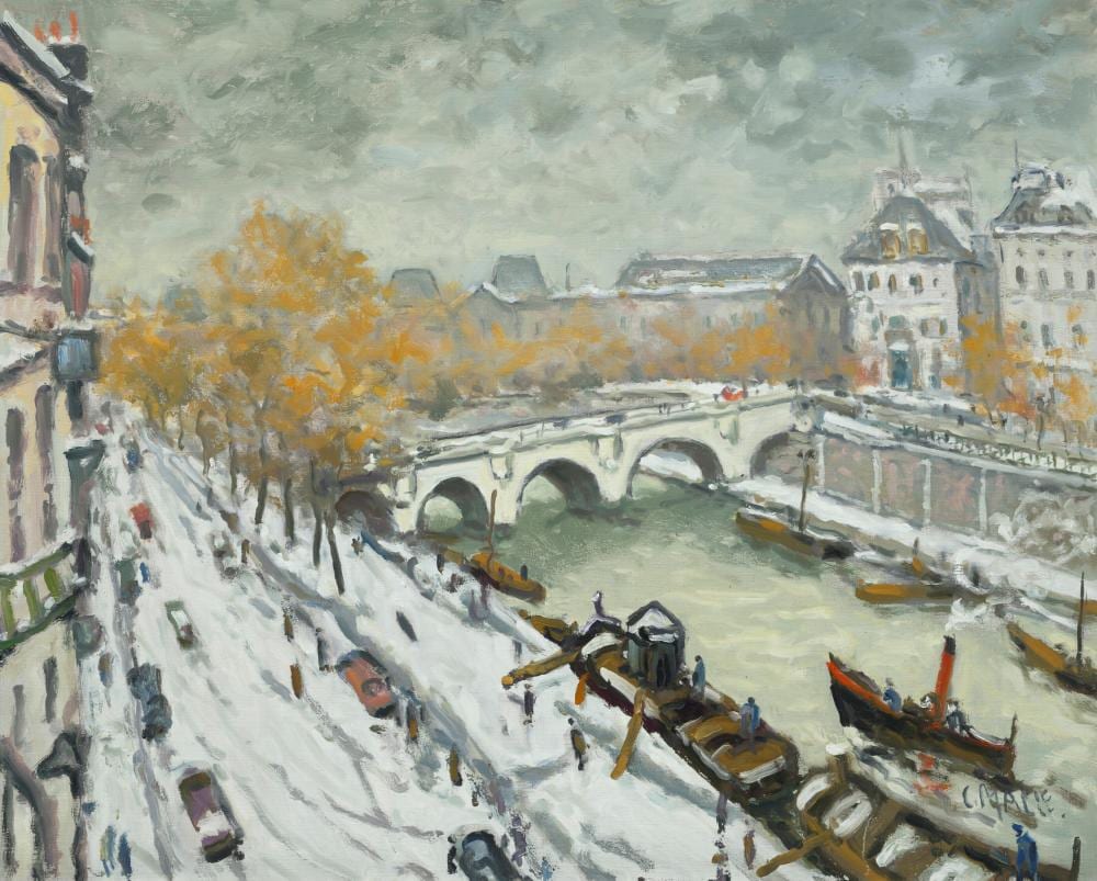 Charles Malle comparable auction result: charles malle 1935 2023 paris la seine les quais oil on canvas 25 5 8 x