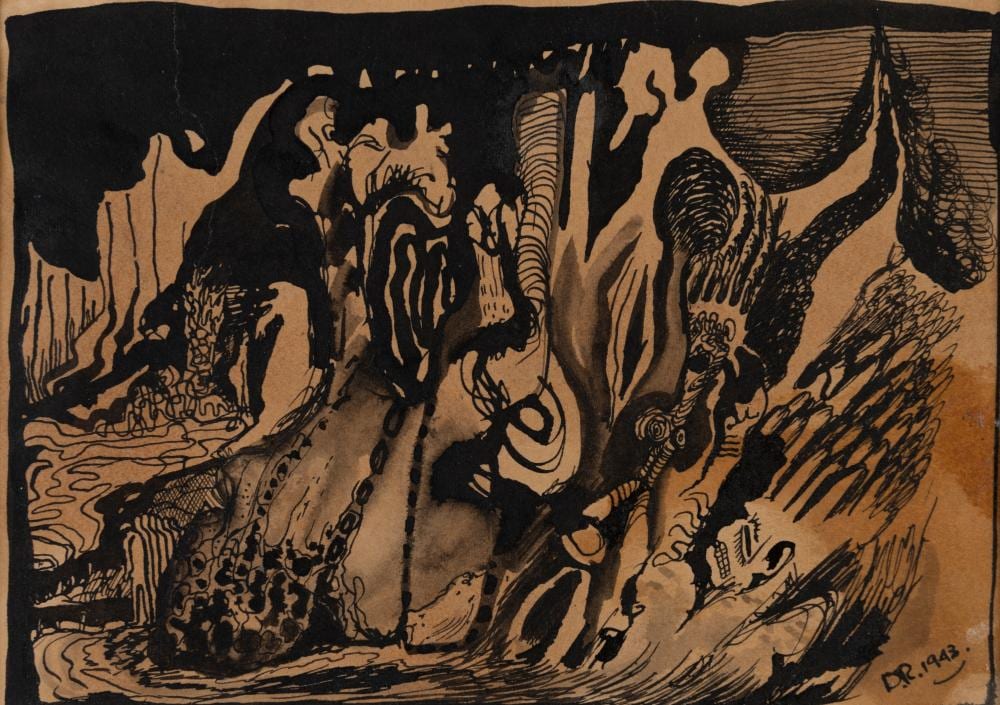Douglas Roberts comparable auction result: douglas roberts 1919 1976 surrealist landscape 1943