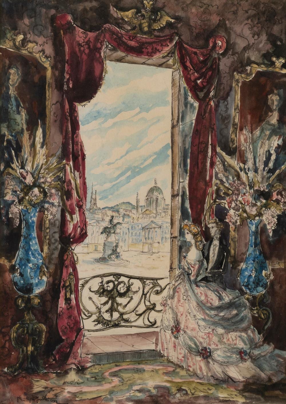 Philippe Jullian comparable auction result: philippe jullian french 1919 1977 la fen tre