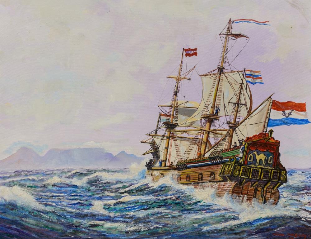 Errol Norbury comparable auction result: errol norbury sa born 1949 oil sailing ship signed 55 x 70