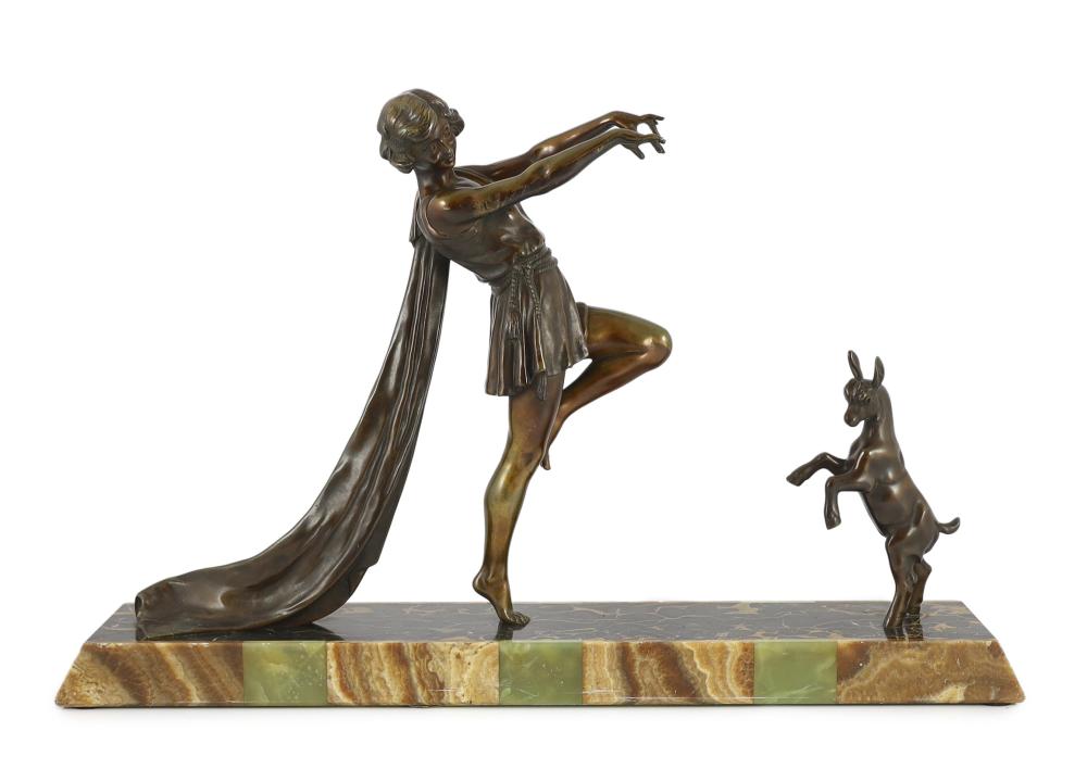 emile carlier 1849 1927 a french art deco bronze and marble group of a toga dancer with a kid 71cm wide 46cm high · Gorringes · 2023-06-27 Emile Carlier comparable auction result: emile carlier 1849 1927 a french art deco bronze and marble group of a toga dancer with a kid 71cm wide 46cm high