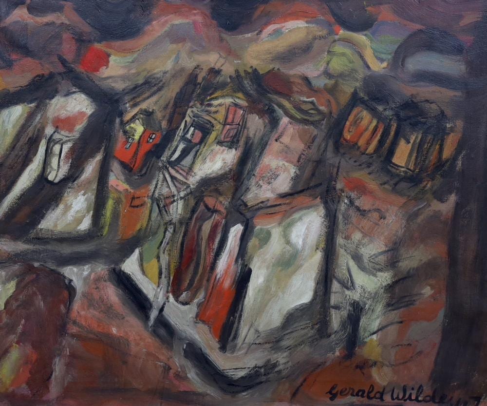 Gerald Wilde comparable auction result: gerald wilde 1905 1986 street scene 2 oil on canvas 63 x 76cm