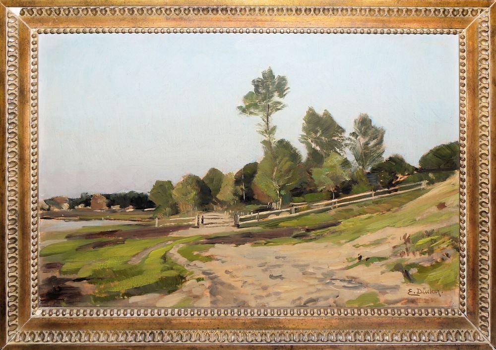 Eugen Dücker comparable auction result: eugen d cker ostseelandschaft mit pinien lgem lde gerahmt