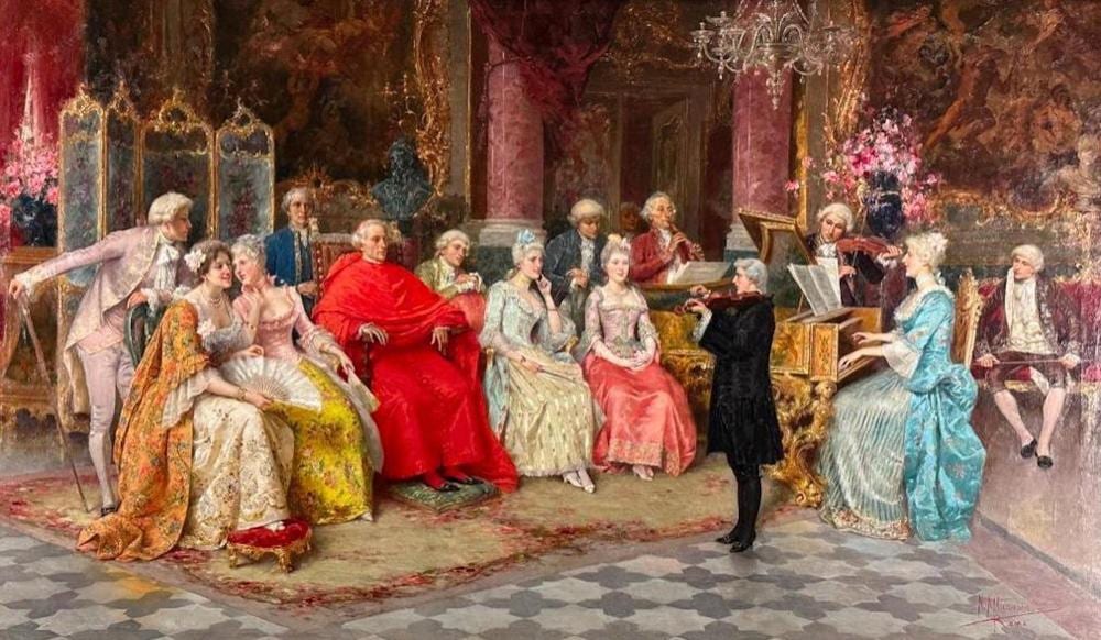 Natale Attanasio comparable auction result: natale attanasio oil the violin virtuoso