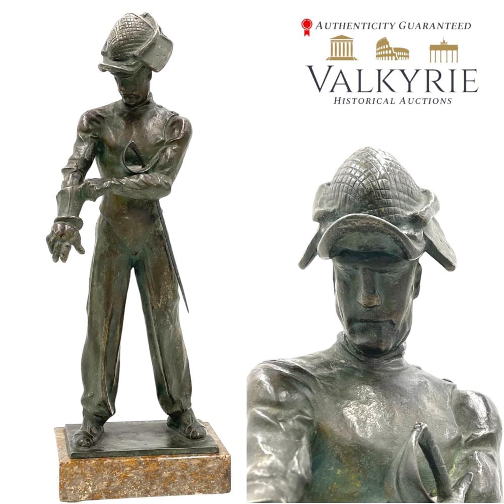 Arminius Hasemann comparable auction result: third reich era german fencer bronze sculpture by arminius hasemann