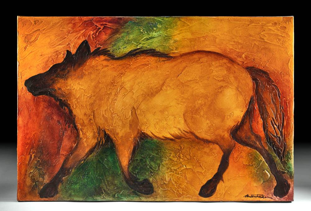 Alison Dearborn Painting - Lone Wolf (2007) sold by Artemis Gallery, lot 234 — auction record photograph